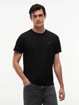 Tommy Hilfiger - Solid Slim Fit Cotton T-Shirt Black