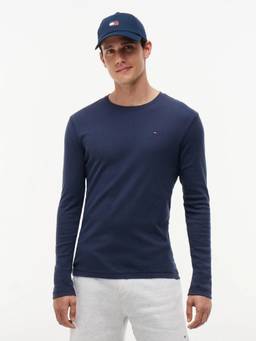 Tommy Hilfiger - Solid Regular Fit Cotton T-Shirt Blue