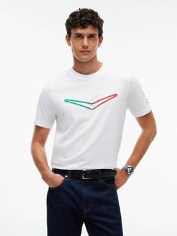 Tommy Hilfiger - Graphic Regular Fit Cotton T-Shirt White