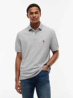 Tommy Hilfiger - Solid Relaxed Fit Cotton Polo T-Shirt Grey