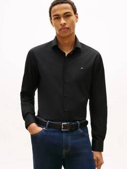 Tommy Hilfiger - Solid Slim Fit Poplin Woven Shirt Black