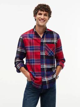Tommy Hilfiger - Checks Relaxed Fit Cotton Shirt Red