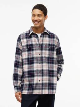 Tommy Hilfiger - Checks Oversized Fit Cotton Shirt Blue
