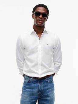 Tommy Hilfiger - Solid Slim Fit Dobby Woven Shirt White