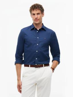 Tommy Hilfiger - Checks Regular Fit Dobby Woven Shirt Navy Blue