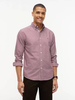 Tommy Hilfiger - Checks Regular Fit Oxford Woven Shirt Burgundy