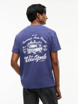 Tommy Hilfiger - Graphic Regular Fit Cotton T-Shirt Blue
