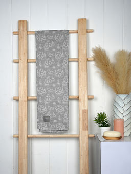 Doctor Towels - Banana Jacquard Floral Bath Towel - Charcoal (M)