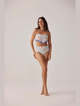 NOIB - White Printed Seascape Hazel Bikini Top and Brief