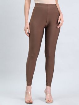 Go Colors - Women Solid Brown Shimmer Leggings
