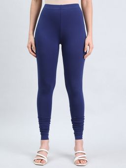 Go Colors - Women Solid Blue Ankle Length Leggings