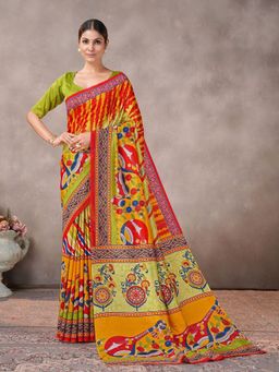 Garden VARELI - Multi-Color Printed Silk Saree Without Blouse