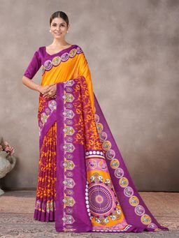 Garden VARELI - Multi-Color Printed Silk Saree Without Blouse