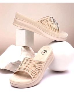 Alberto Torresi - Women Beige Comfortable Thick-Sole Wedges Heels