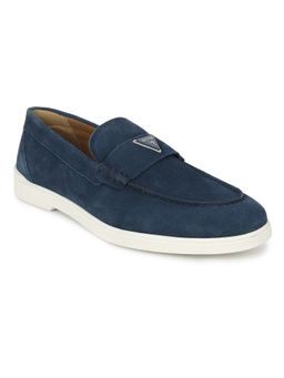 Guess - Men Navy Blue Solid Slip-On Cayron Loafers