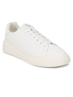Guess - Men White Solid Lace-Up Elba Sneakers