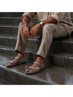 Planet Paaduks - Men Grey Adjustable Double Strap Sandals