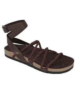 Planet Paaduks - Women Brown Crossover Sandals with Ankle Strap