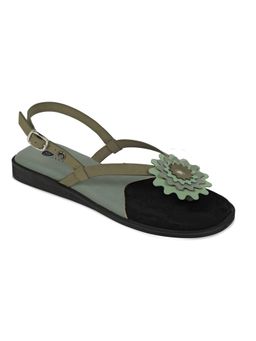 Planet Paaduks - Women Green Toe Post Thong Sandals with Back Strap