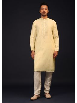 KALKI FASHION - Transparent Yellow Embroidered Kurta (Set of 2)