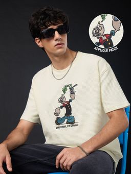 The Souled Store - Official Popeye: Don't Panic Men Oversized T-shirt