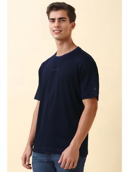 Allen Solly - Men Navy Print Crew Neck T-Shirt