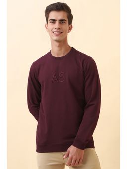 Allen Solly - Men Maroon Crew Neck Full Sleeves Casual Sweatshirt