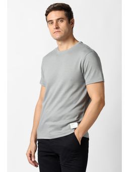 Van Heusen - Men Grey Solid Crew Neck T-Shirt