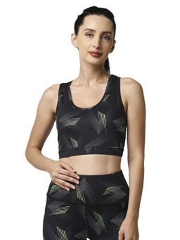 SOIE - Medium Impact Quick Dry Racerback Printed Athleisure Sports Bra-Multi-Color