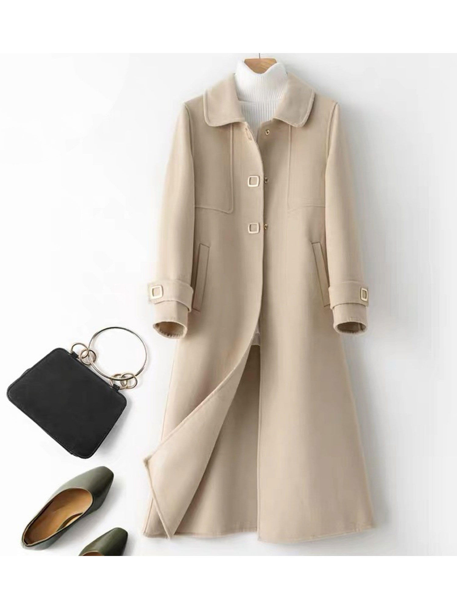 Women Beige Tuscany Overcoat-picture-12
