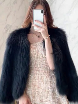 MISS MOSA BY AKANKSHA - Black Textured Full Sleeves Jacket