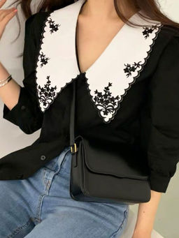 MISS MOSA BY AKANKSHA - Tempa Black Vintage Crop Top