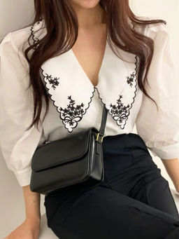 MISS MOSA BY AKANKSHA - Tempa White Vintage Crop Top