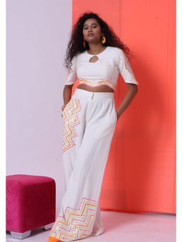 The House of She’s by Divya Gupta - Moth To Flame The Skew White Co-Ord Set