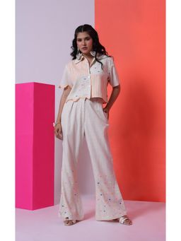 The House of She’s by Divya Gupta - Ishq Vishq The Little Hearts Beige Top With Pant Co-Ord Set
