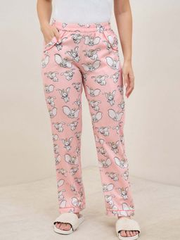 First Resort by Ramola Bachchan - Women Pink Dumbo Printed Pyjamas