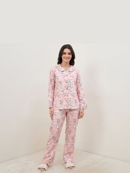 First Resort by Ramola Bachchan - Women Pink Dumbo Printed Shirt and Pyjama