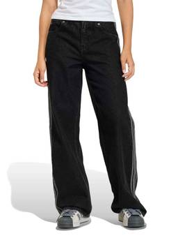 adidas Originals - Women Black Stripes Cotton Jeans