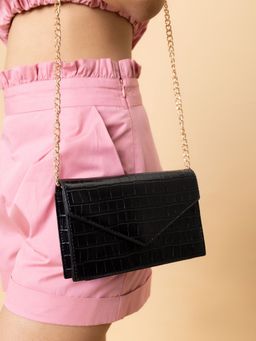 Twenty Dresses by Nykaa Fashion - Black Topped With Glam Sling Bag