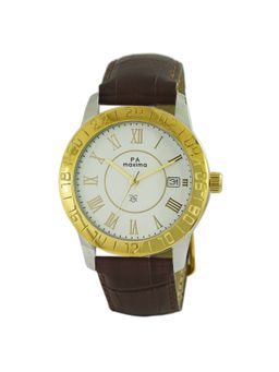 PA Maxima - 24164LMGT Bimetal Gold White Dial Analog Watch For Men (M)