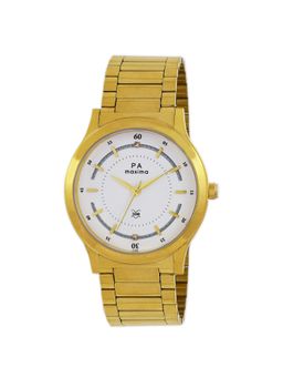 PA Maxima - 34655CMGY Gold White Dial Analog Watch For Men (M)