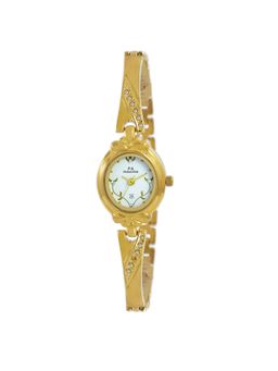 PA Maxima - 40865BMLY Gold White Dial Analog Watch For Women (S)