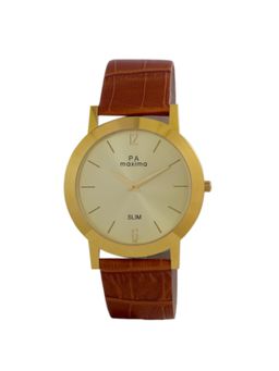 PA Maxima - 42102LMGY Gold Beige Dial Analog Watch For Men (L)