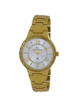 PA Maxima - 44501BMLY Gold Silver Dial Analog Watch For Women (M)