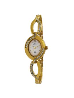 PA Maxima - 47681BMLY Gold White Dial Analog Watch For Women (S)