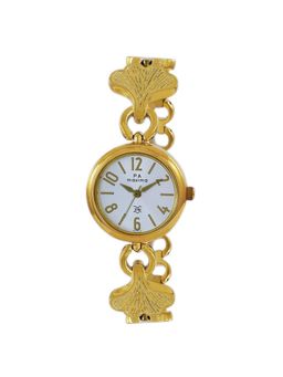 PA Maxima - 49740BMLY Gold Silver Dial Analog Watch For Women (S)
