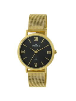 PA Maxima - 59502CMLY Gold Black Dial Analog Watch For Women (M)