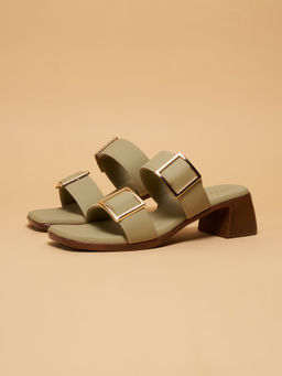 ERIDANI - Saisha Green Buckle Heels