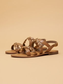 ERIDANI - Xaniaa Beige Strappy Sandals