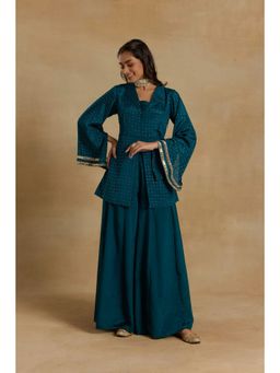 Alaya by Stage3 - Heer Steal The Spotlight Teal Top and Palazzo (Set of 2)